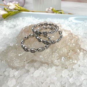 Stella & Dot Pave Crystal Stack Rings - Size 7